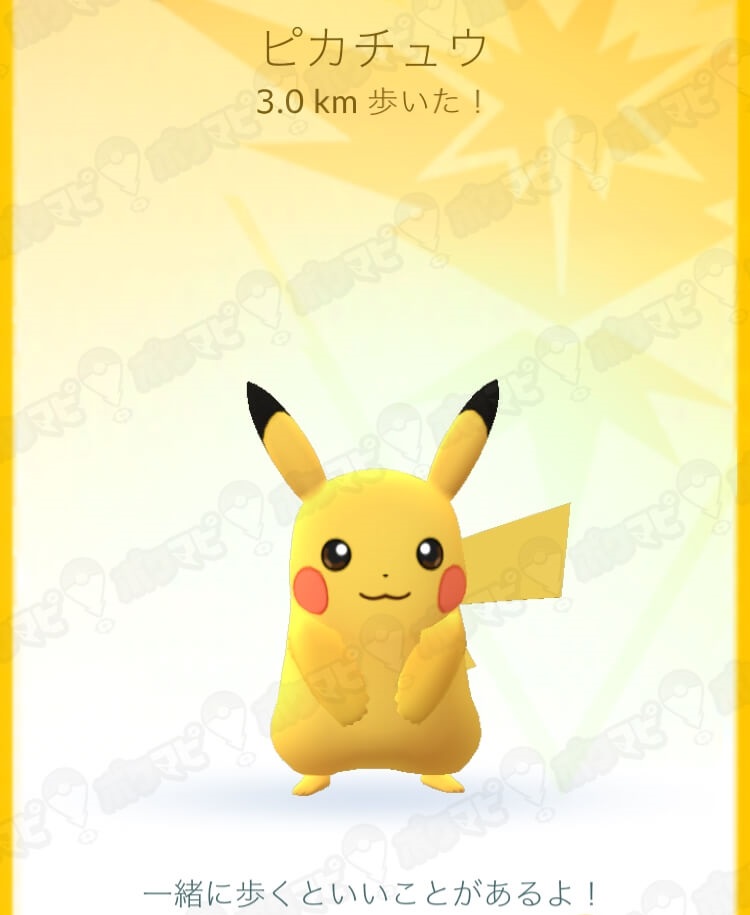 ピカチュウと2.5km歩く