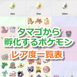 【ポケモンGO】タマゴから孵化するポケモンのレア度早見一覧表!