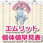 【ポケモンGO】エムリットの個体値・CP早見表【レイドバトル】