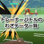 【ポケモンGO】トレーナーバトルのわざデータ一覧