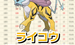 ライコウ個体値早見表